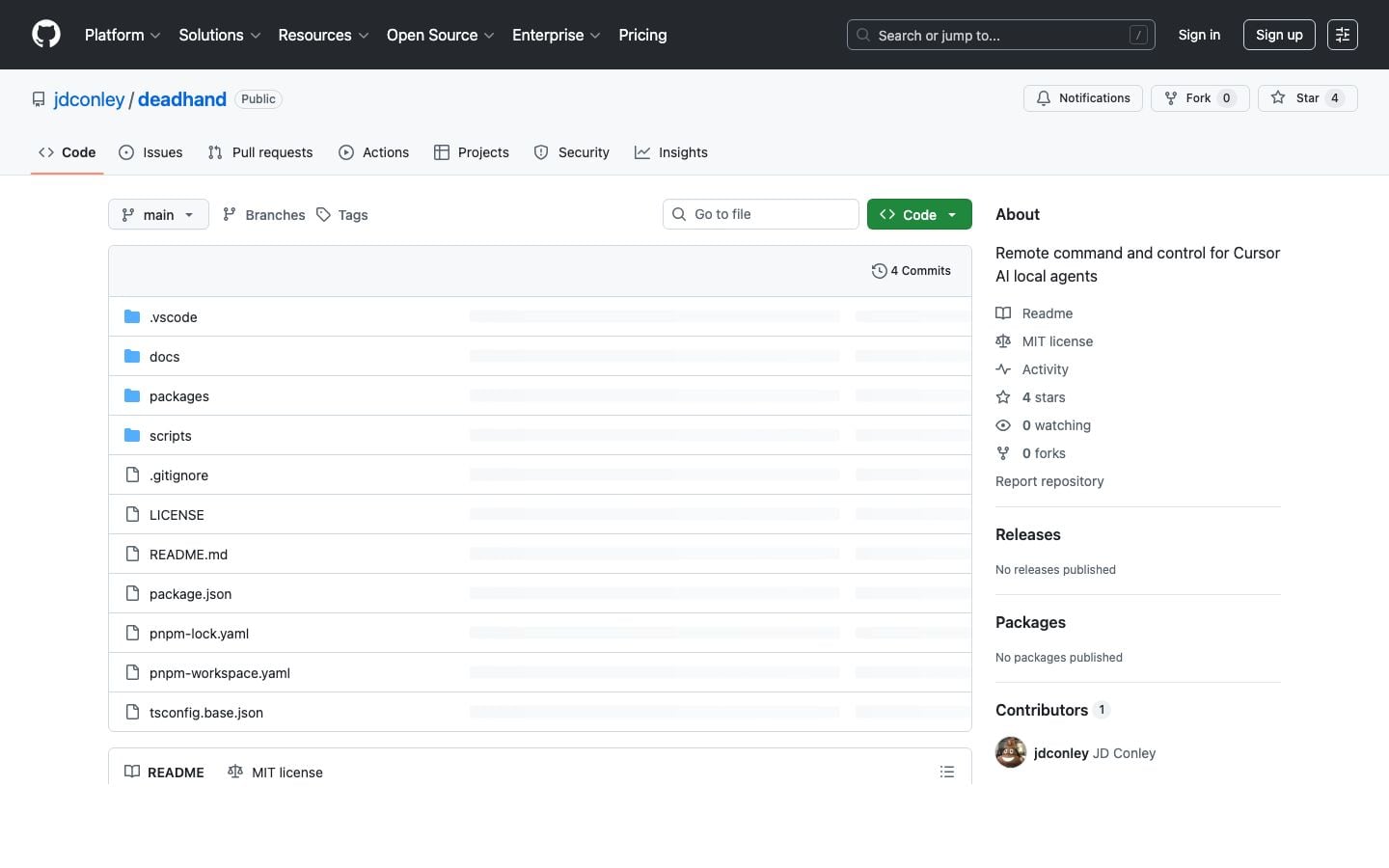 DeadHand GitHub repo screenshot